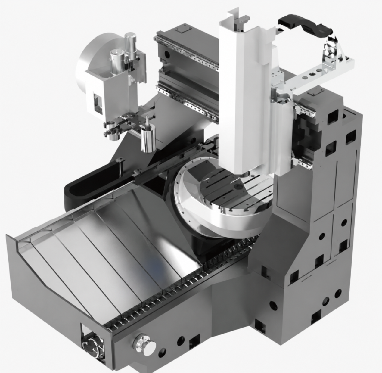 BC non-orthogonal rotary-tilt table structure